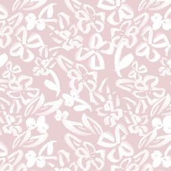 Painted Floral in White on Cameo Pink