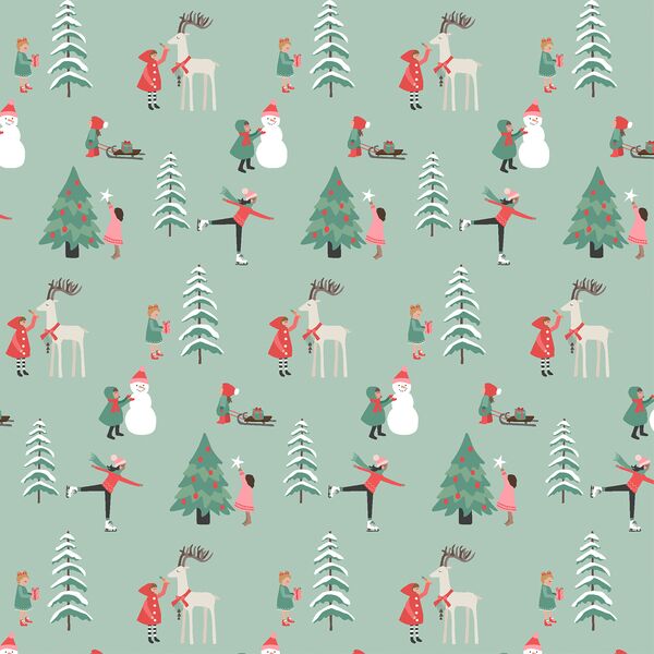 Children in Soft Evergreen