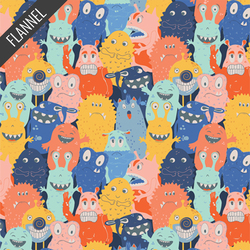 Monster Parade Flannel in Multi