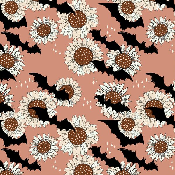 Batty Sunflowers in Pink Clay
