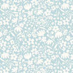 Spring Silhouette in Ivory on Airy Blue