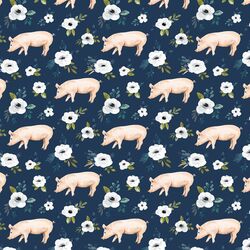 Little Garden Pigs in Navy