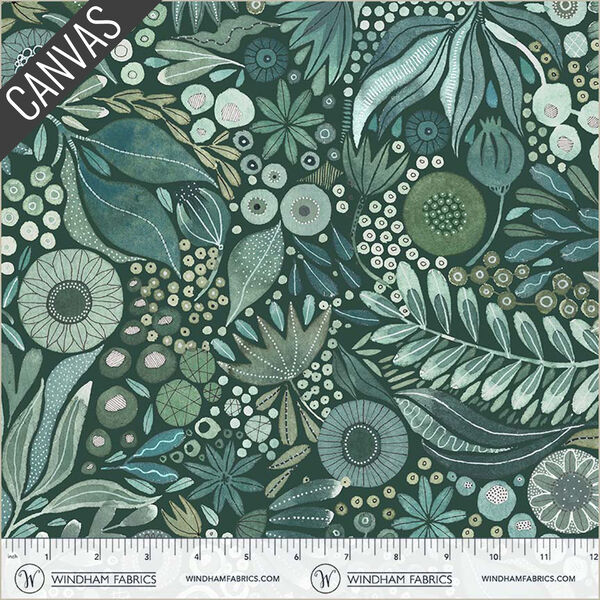 Wild Woodland Canvas in Jade