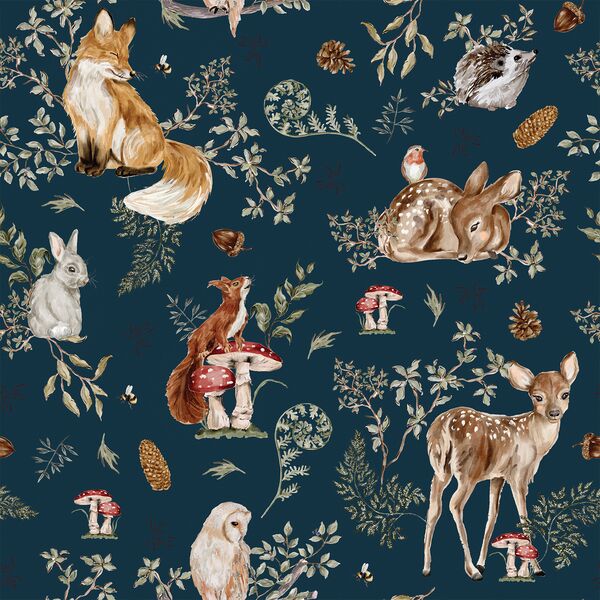 A Whimsical Woodland in Navy