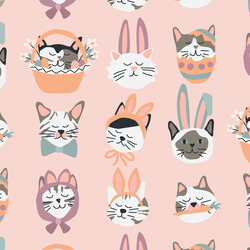 Large Easter Cats in Pink