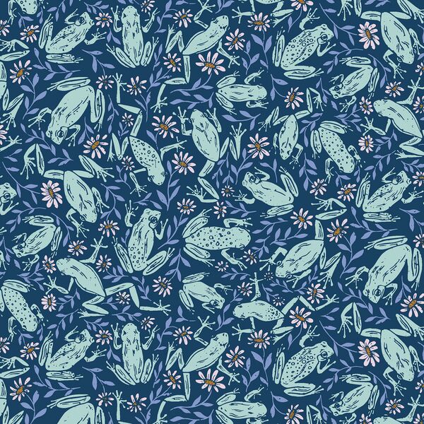 Frogs and Flowers in Night