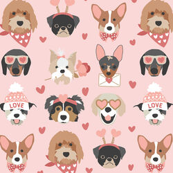 Large Adoring Pups in Valentine