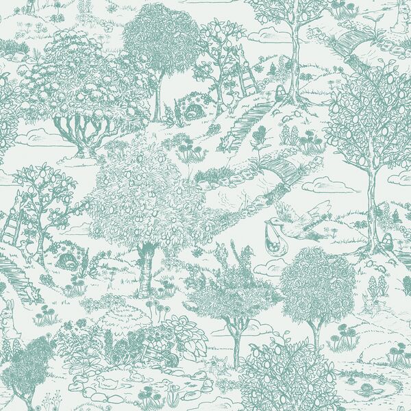 Playground Toile in Dusty Teal