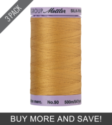 Star Gold (9104-0892) - Silk Finish Cotton 50wt - 547 Yards (3 Pack)