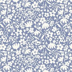 Spring Silhouette in Cream on Twilight Blue