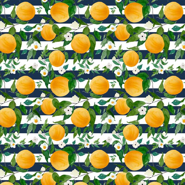 Small Oranges in Navy Stripes