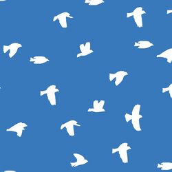 Flock Silhouette in Cerulean