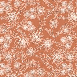 Chrysanthemum Sketch in Berry