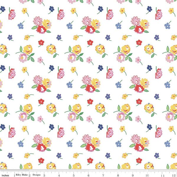 Floral Toss in White