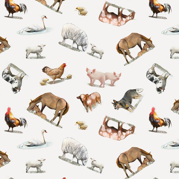 Barnyard Animals in Tin Gray