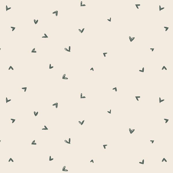 Hearts in Dark Duck Green on Egret