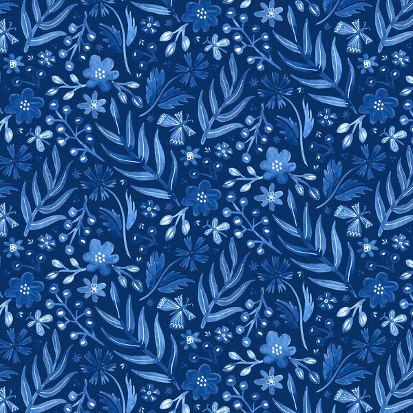 Flutter Floral in Sapphire