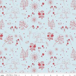 Independence Toile in Light Blue