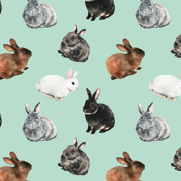 Spring Bunnies in Mint