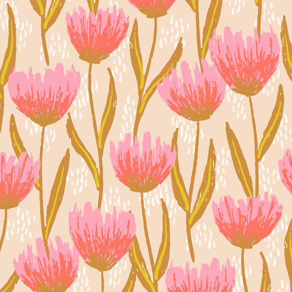 Large Tulip Garden in Pearl Pink