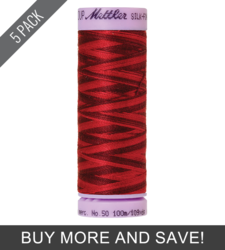 Midnight Garnet (9075-9845) - Silk Finish Cotton Multi 50wt - 109 Yards (5 Pack)