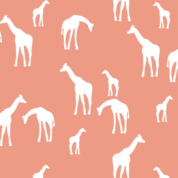 Giraffe Silhouette in Grapefruit