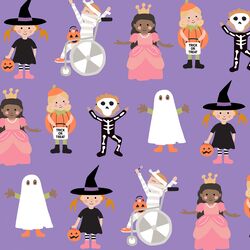 Halloween Kids in Purple Glow
