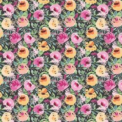Small Berry Floral in Onyx