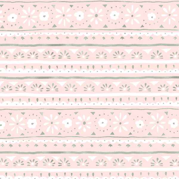 Folk Stripe in Blush Pink