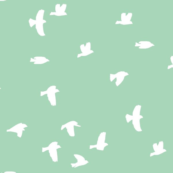 Flock Silhouette in Seaglass