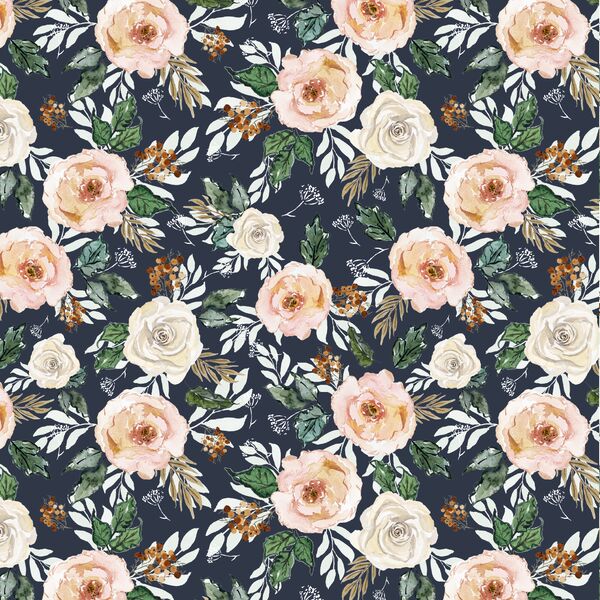 Frosted Floral in Evening Blue