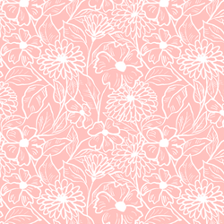 Garden Sketch in Pink Blossom