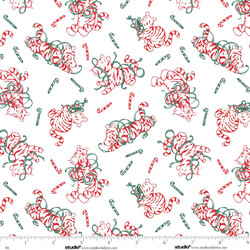 Peppermint Tigers in White Red