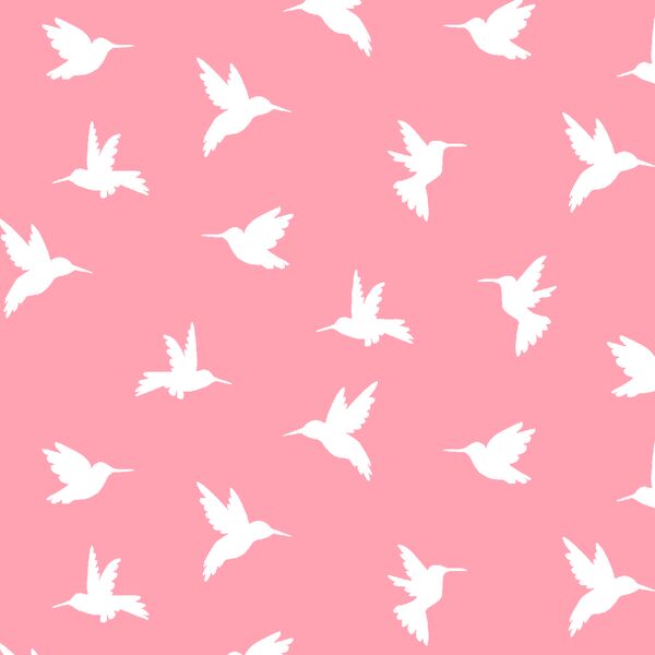 Hummingbird Silhouette in Rose Pink