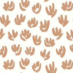 Boho Blooms in Tan on Ivory