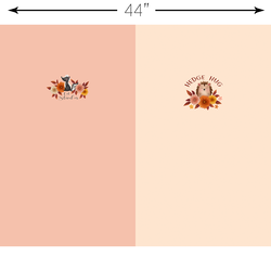 Floral Critter T-Shirt Panel in Fall Pink and Warm Cream