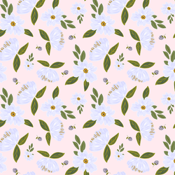 Scattered Blooms in Pastel Pink