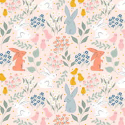 Bunnies and Chicks in Pearl Pink