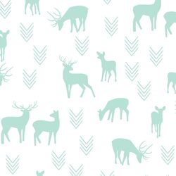Deer Silhouette in Aloe on White