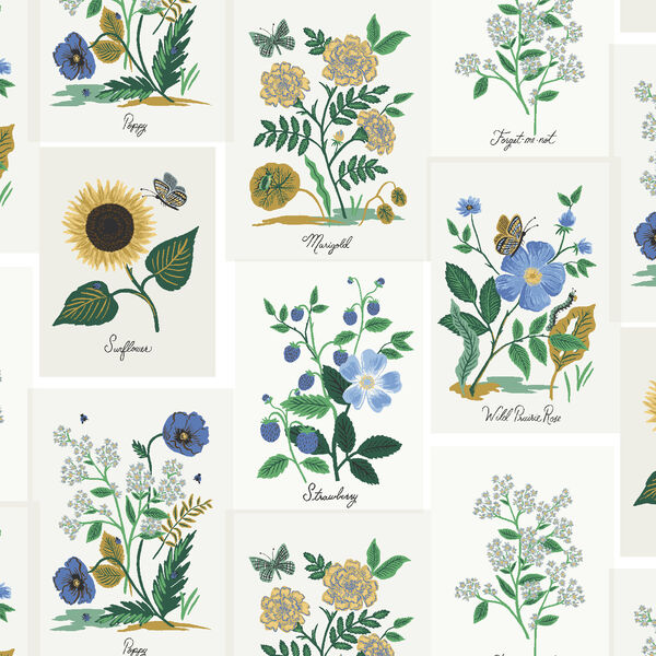 Botanical Prints in Blue Multi