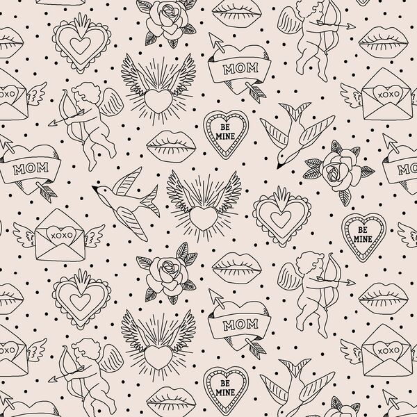 Vintage Linework in Ivory Blush