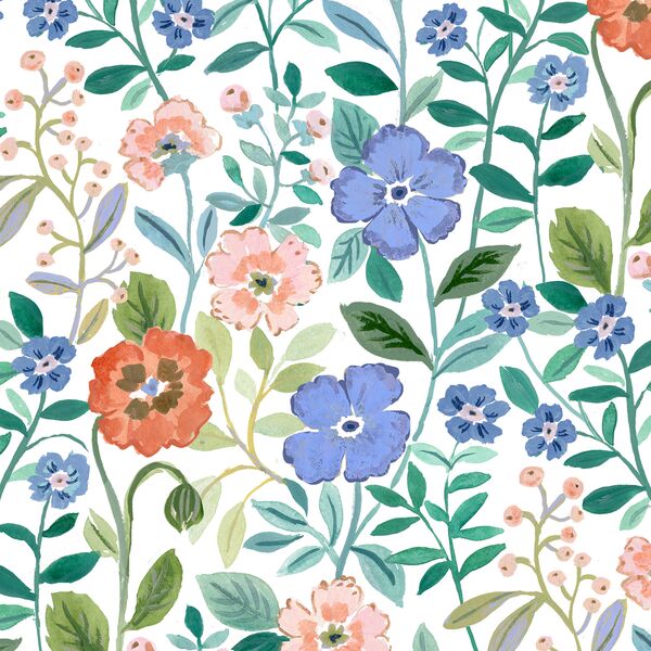 Large Wildflower Paradise in Cornflower Blue