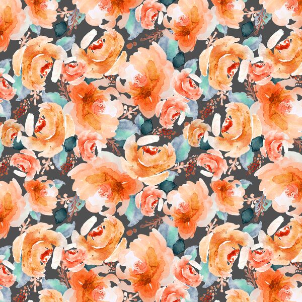 Autumn Floral in Warm Orange