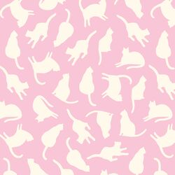Silhouette Cats in Rose Pink