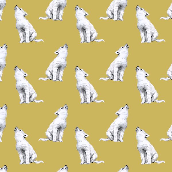 Little Arctic Wolf in Antique Brass