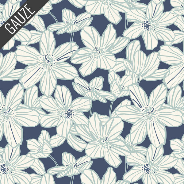 Guasco Gauze 2 PC Stripe Set- Blue