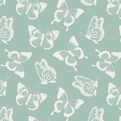 Fluttering Butterflies in Aqua Spring