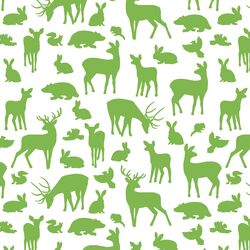 Forest Friends in Greenery on White