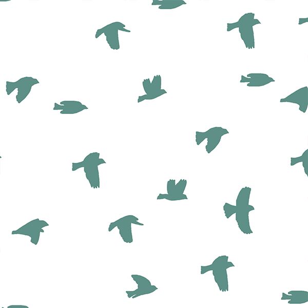 Flock Silhouette in Agate on White