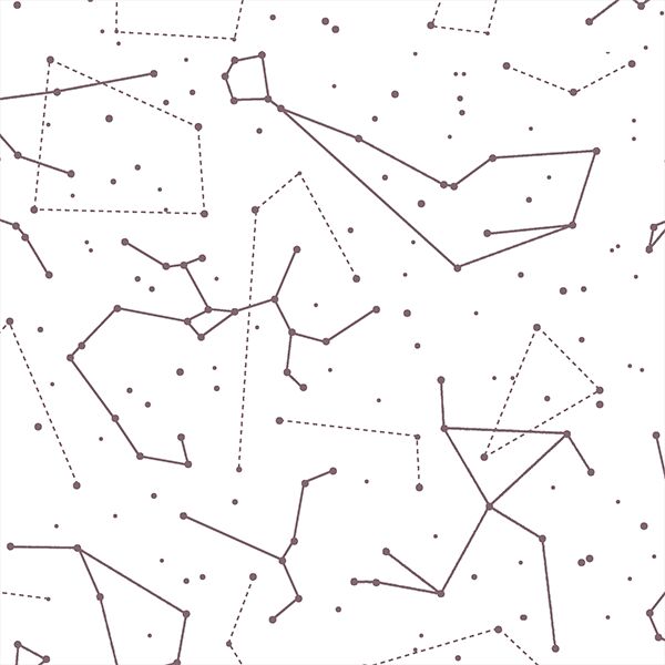 Star Charts in Mulberry on White